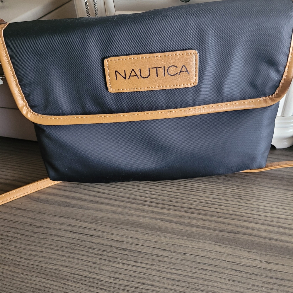 Nautica Black and Tan Crossbody Bag